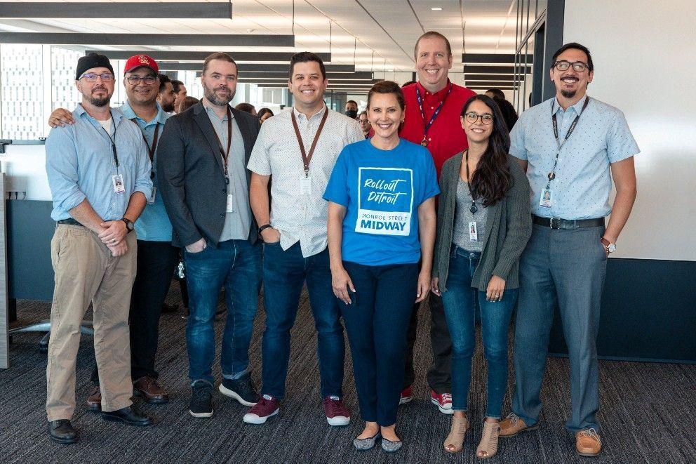 Picture of the Halo Project team with Governor Gretchen Whitmer.